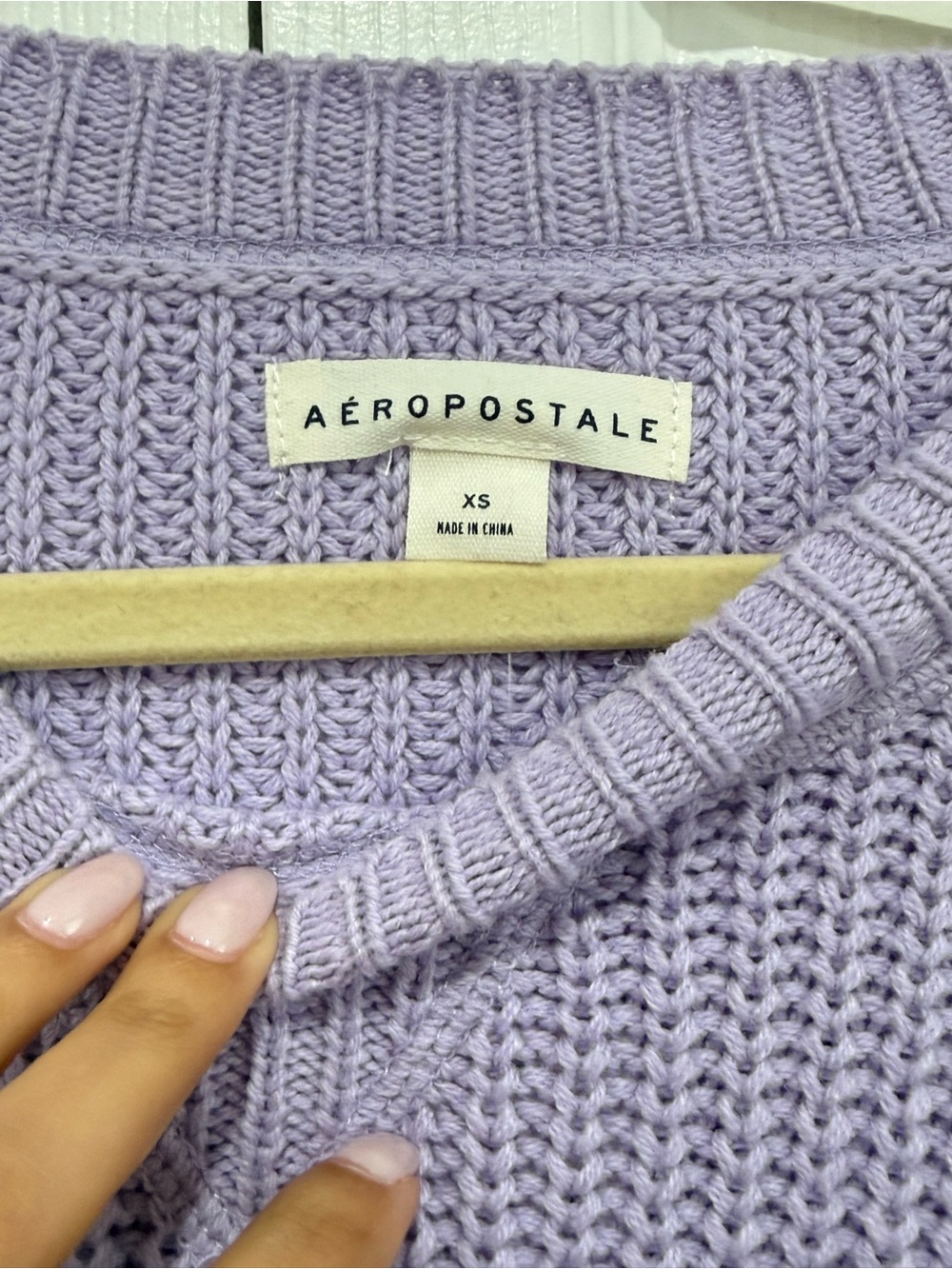 Aeropostale Light Lavender Knit Crew Sweater